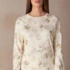 Scent Of Roses Long-Sleeved Cotton Top -Lingerie Sale Store CLD2484205J FI
