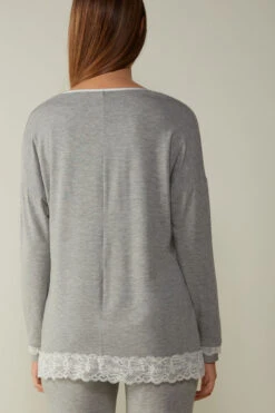 Long-Sleeve Round-Neck Modal Top 13 Long-Sleeve Round-Neck Modal Top -Lingerie Sale Store CLD700031 BI