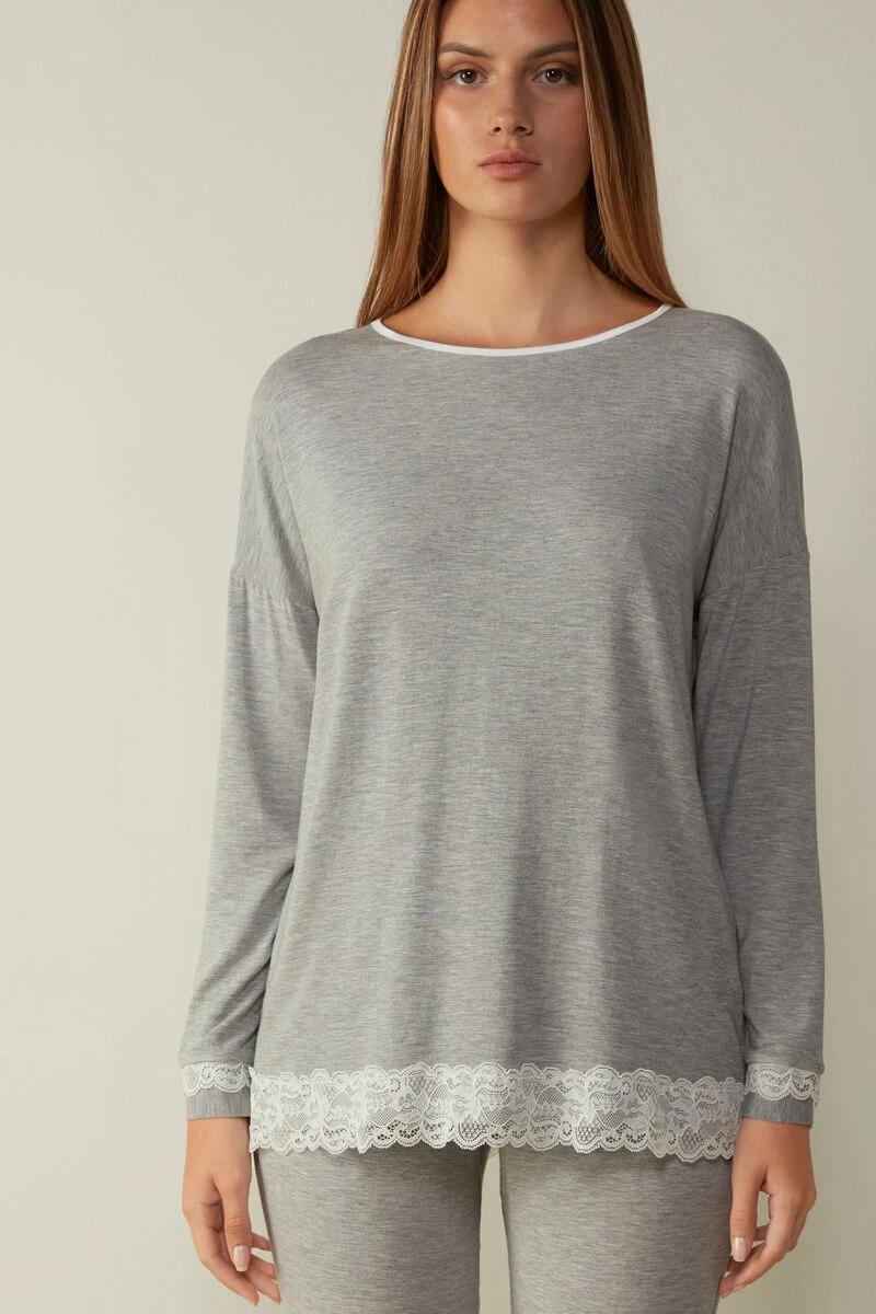 Long-Sleeve Round-Neck Modal Top 3 Long-Sleeve Round-Neck Modal Top