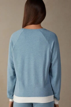 Romantic Bedroom Modal With Wool Top With Contrasting Trim -Lingerie Sale Store CLD903145J BI