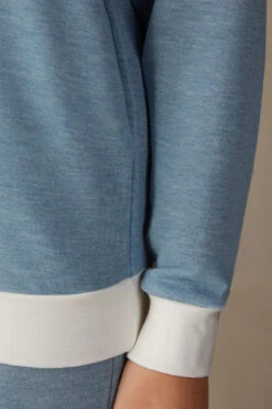 Romantic Bedroom Modal With Wool Top With Contrasting Trim -Lingerie Sale Store CLD903145J DT1W