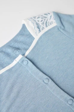 Romantic Bedroom Modal With Wool Button-Down Top -Lingerie Sale Store CLD903A145J D1