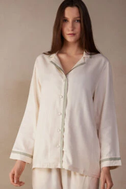 Lost In Fields Open-Front Plain-Weave Modal Top