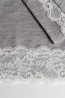 Short-Sleeve Modal Top With Lace Detail -Lingerie Sale Store CMD700031 D1