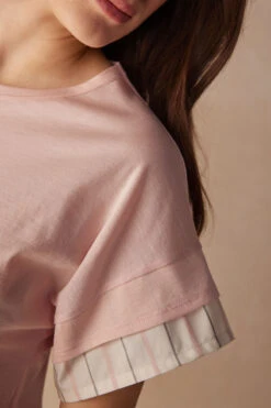 Soft Spring Short-Sleeved Cotton Top -Lingerie Sale Store CMD909234J DT1W