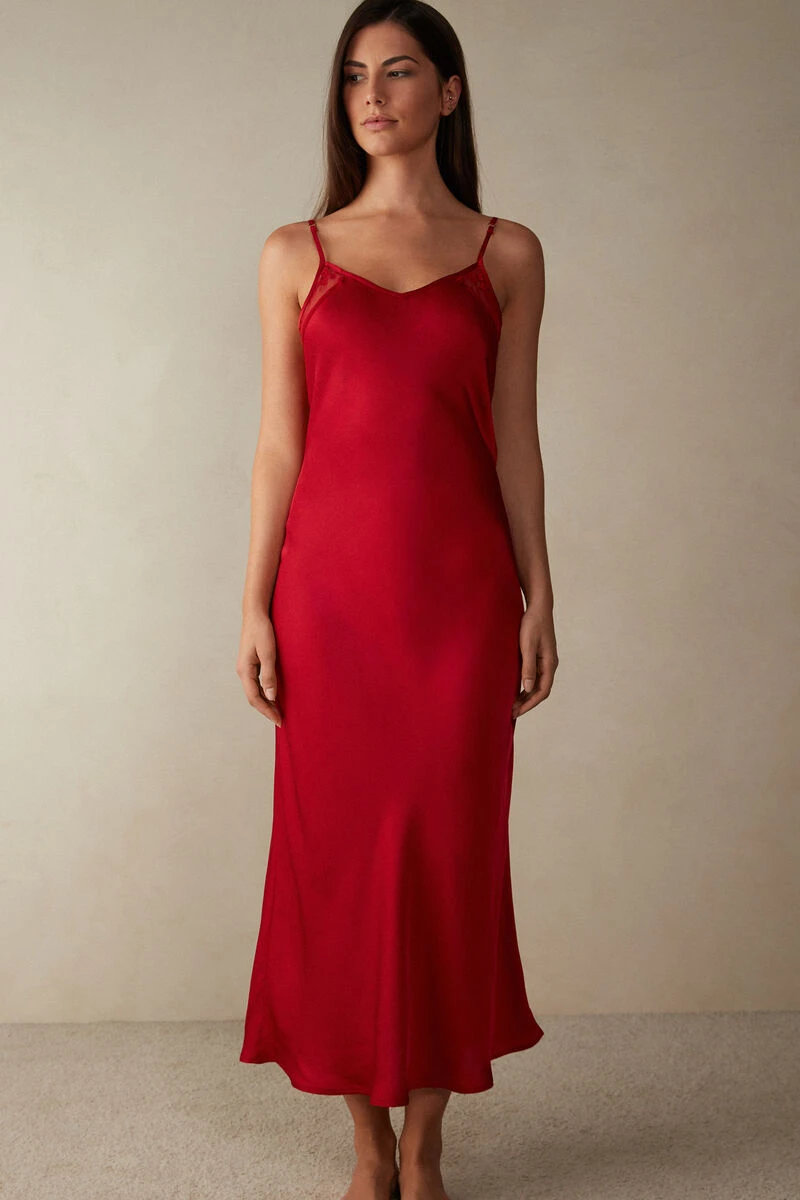 Luxury Treats Long Viscose Satin Slip