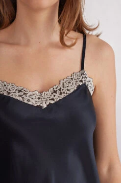 Pretty Flowers Silk Top With Spaghetti Straps -Lingerie Sale Store LT1294A9887 DT1W