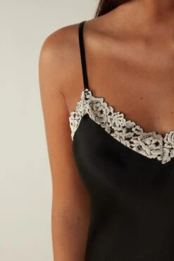 Pretty Flowers Silk Top With Spaghetti Straps -Lingerie Sale Store LT1294A9887 DT2W