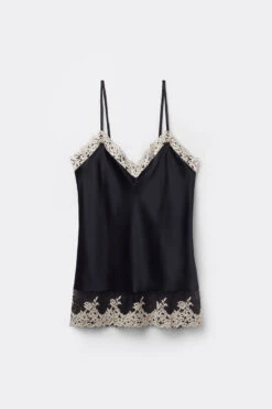 Pretty Flowers Silk Top With Spaghetti Straps -Lingerie Sale Store LT1294A9887 F