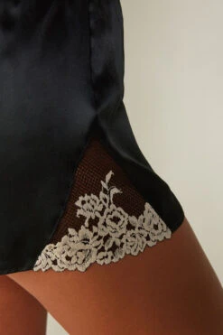 Pretty Flowers Silk Shorts -Lingerie Sale Store PC1294A9887 DT2W