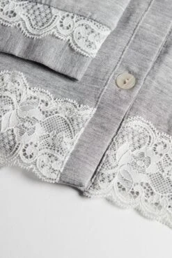 Button-Front Nightdress With Lace Detail -Lingerie Sale Store PCN700 031 D1