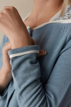 Romantic Bedroom Modal With Wool Button-Down Nightdress -Lingerie Sale Store PCN903145J DT1W