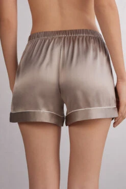 Silk Shorts With Contrasting Trim -Lingerie Sale Store PD1233A651I BI