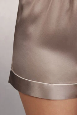 Silk Shorts With Contrasting Trim -Lingerie Sale Store PD1233A651I DT1W