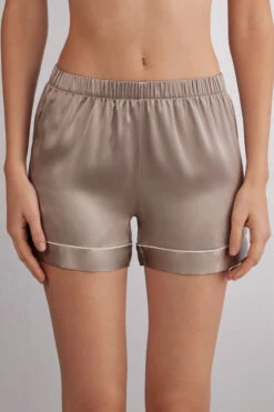 Silk Shorts With Contrasting Trim