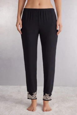 Pretty Flowers Full-Length Modal Trousers With Cuffs