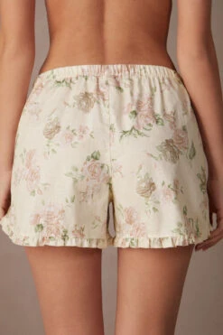 Scent Of Roses Plain-Weave Cotton Shorts -Lingerie Sale Store PDC2484205J BI