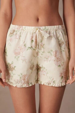 Scent Of Roses Plain-Weave Cotton Shorts