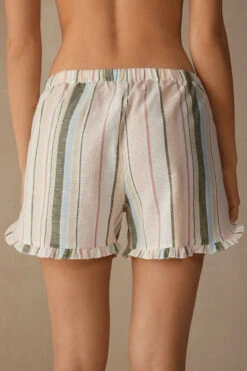 Marine Holidays Cotton And Linen Shorts -Lingerie Sale Store PDC893A911I BI