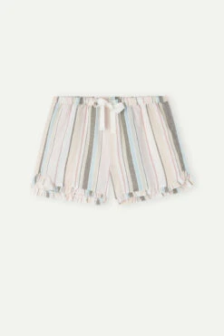 Marine Holidays Cotton And Linen Shorts -Lingerie Sale Store PDC893A911I F