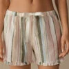 Marine Holidays Cotton And Linen Shorts -Lingerie Sale Store PDC893A911I FI