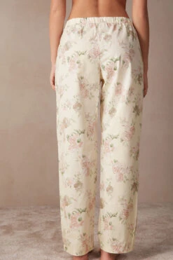 Scent Of Roses Full-Length Plain-Weave Cotton Trousers 11 Scent Of Roses Full-Length Plain-Weave Cotton Trousers -Lingerie Sale Store PDL2484205J BI