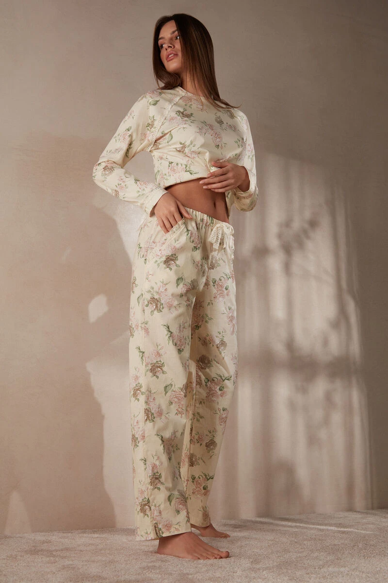 Scent Of Roses Full-Length Plain-Weave Cotton Trousers 4 Scent Of Roses Full-Length Plain-Weave Cotton Trousers - Image 2