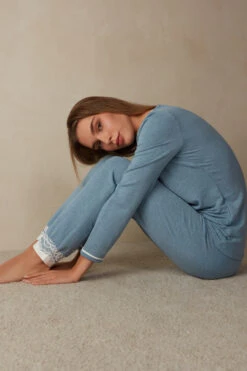 Romantic Bedroom Modal With Wool Button-Down Top -Lingerie Sale Store PDL903A145J M