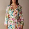 Botanical Lyrics Satin Kimono -Lingerie Sale Store PVD912228J FI