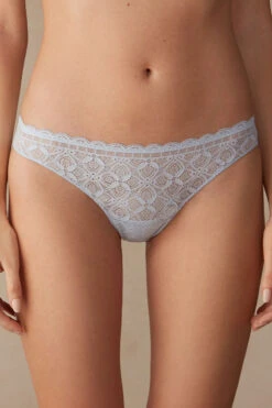 Lace And Microfibre Brazilian Briefs