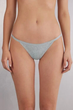 Natural Cotton Briefs With Side Straps