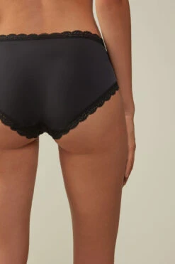 Microfibre And Lace Briefs 13 Microfibre And Lace Briefs -Lingerie Sale Store SI96A3019 BI