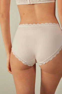 Microfibre And Lace Briefs -Lingerie Sale Store SI96A32280 BI