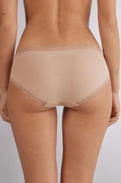 High-Rise Briefs In Lace And Cotton -Lingerie Sale Store SID96A044 BI